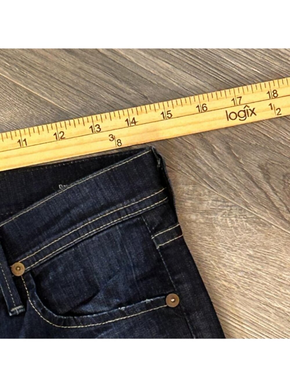 Citizens Of Humanity Dani Jeans Womens 28 Blue Dark Wash Cropped Straight Cuffed - Picture 10 of 13